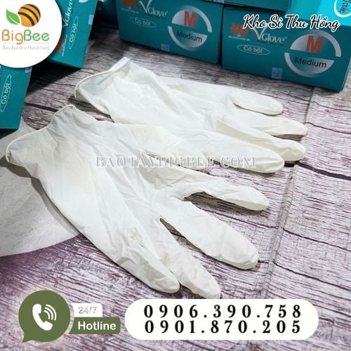 Găng tay y tế cao su thiên nhiên không tiệt trùng có bột Găng tay y tế cao su thiên nhiên không tiệt trùng có bột