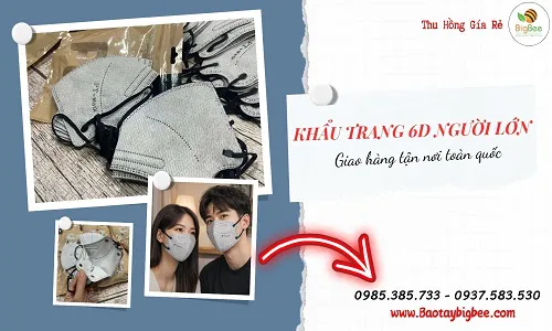 Tổng kho khẩu trang 6D người lớn – chuyên sỉ giá rẻ