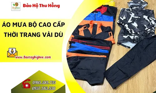 Áo mưa bộ thời trang vải dù giá sỉ rẻ siêu bền, nhẹ, thoáng