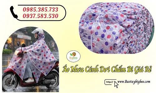Bỏ sỉ áo mưa cánh dơi chấm bi nhiều màu giá cực tốt tại HCM