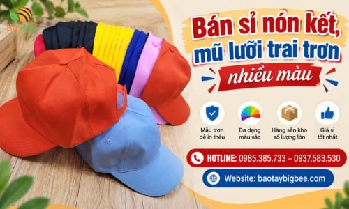 Bán sỉ nón kết, mũ lưỡi trai trơn nhiều màu giá rẻ