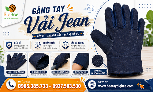 Găng tay lao động vải jean giá rẻ tận gốc chất lượng cao