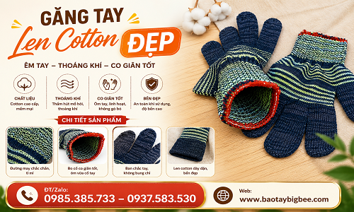 Găng tay len cotton giá rẻ đẹp mắt dễ bán lợi nhuận cao