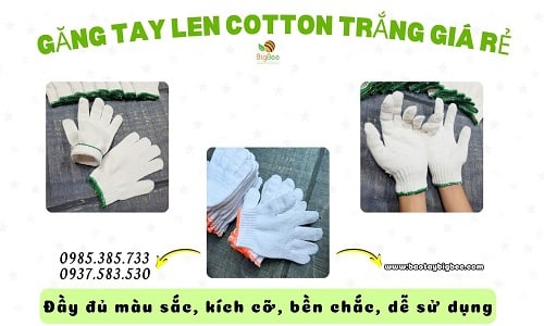 Bao tay len cotton trắng bảo hộ lao động giá sỉ tận gốc