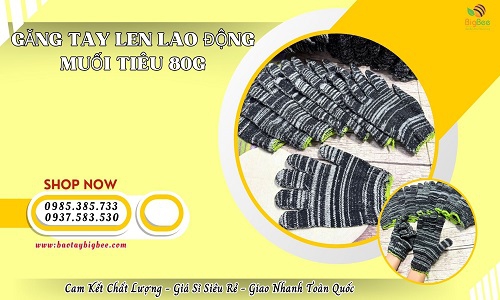 Sỉ bao tay lao động len muối tiêu 80g giá rẻ hàng bán chạy