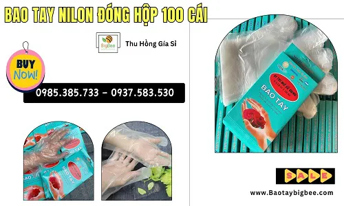 Bao tay nilon hộp 100 cái giá sỉ rẻ tại TPHCM