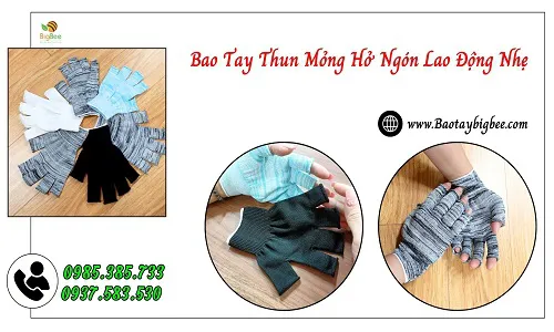 Bao tay thun hở đầu ngón mỏng nhẹ sỉ giá rẻ tại HCM