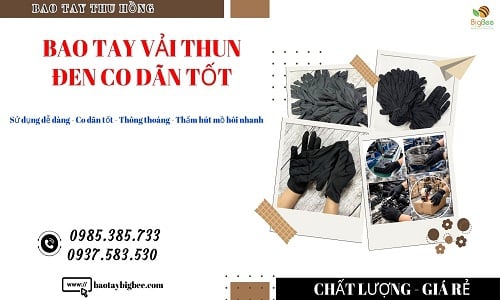 Bao tay vải thun đen mềm co giãn tốt giá rẻ dễ kinh doanh