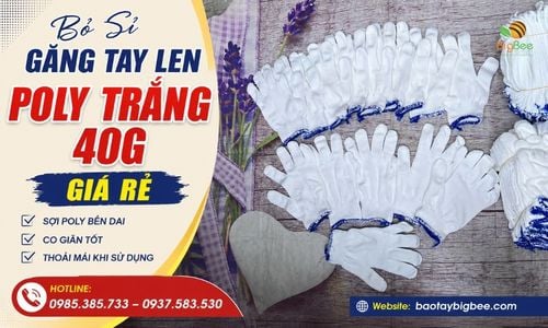 Bỏ Sỉ Găng Tay Len Poly Trắng 40G Giá Rẻ Bền Đẹp
