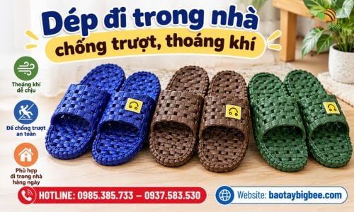 Dép đi trong nhà chống trượt, thoáng khí giá bỏ sỉ