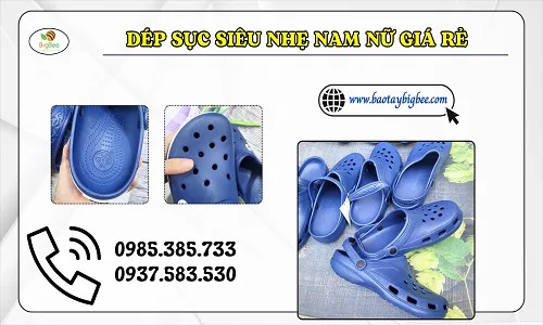Nguồn sỉ dép sục siêu nhẹ nam nữ giá rẻ tận xưởng