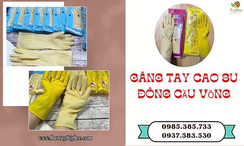 Găng tay cao su Đông Cầu Vồng sỉ rẻ mềm dẻo nhiều size