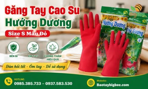 Găng Tay Cao Su Hướng Dương Size S Màu Đỏ Giá Rẻ