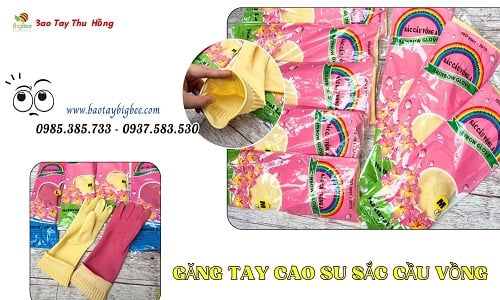 Đại lý găng tay cao su sắc cầu vồng giá sỉ bền đẹp nhiều màu