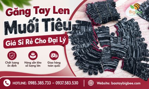 Găng Tay Len Muối Tiêu Giá Sỉ Rẻ Cho Đại Lý
