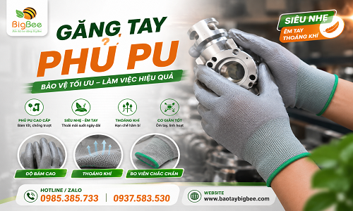 Găng tay phủ pu lòng bàn tay chống trơn trượt giá rẻ