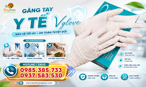 Kho sỉ găng tay y tế vglove có bột giá tốt giao toàn quốc