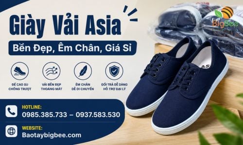 Giày Vải Asia Bền Đẹp, Êm Chân, Giá Sỉ Cho Đại Lý