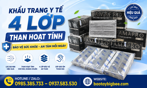 Khẩu trang y tế than hoạt tính 4 lớp giá sỉ tận kho