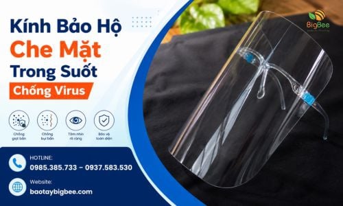 Kính Bảo Hộ Che Mặt Trong Suốt Chống Virus Giá Sỉ