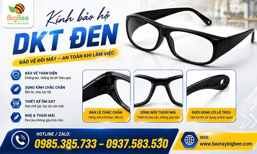 Sỉ rẻ kính bảo hộ DKT đen chống bụi, chống nắng giá tốt