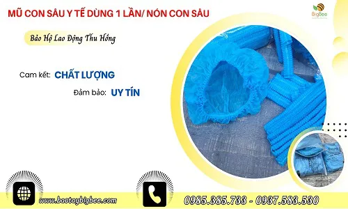 Mũ con sâu y tế giá sỉ rẻ dùng một lần mềm, bền, không bụi, không xơ