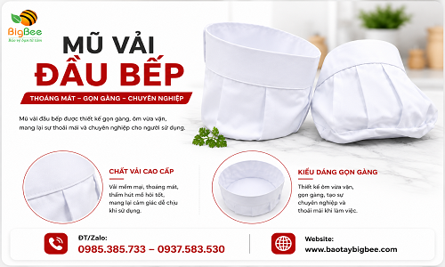 Chuyên sỉ mũ vải đầu bếp đẹp bền giá rẻ tận gốc tại xưởng