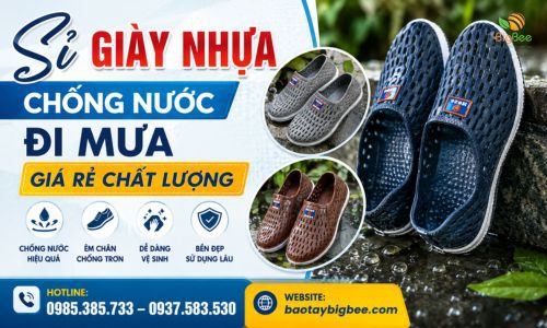 Sỉ giày nhựa chống nước đi mưa giá rẻ chất lượng