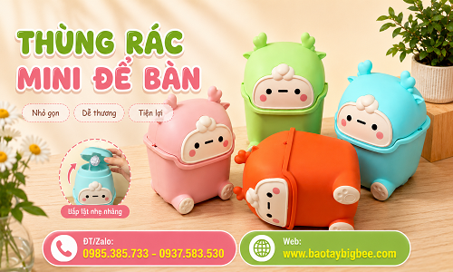 Nơi bán thùng rác mini để bàn giá rẻ mẫu đẹp dễ thương