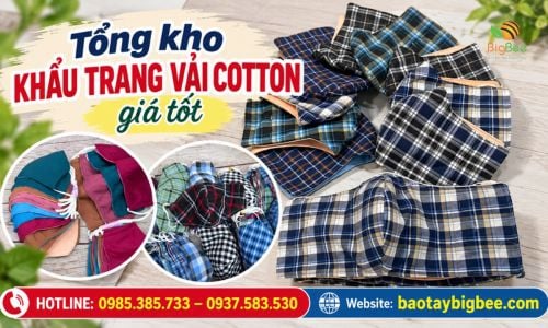 Tổng kho khẩu trang vải cotton chống nắng, bụi mịn giá tốt