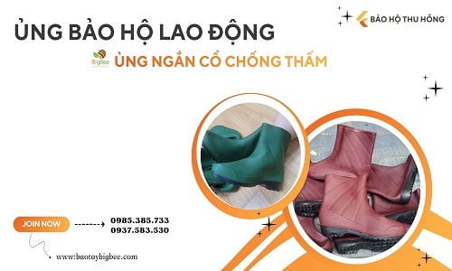 Ủng lao động ngắn cổ giá sỉ rẻ chống nước bền đẹp