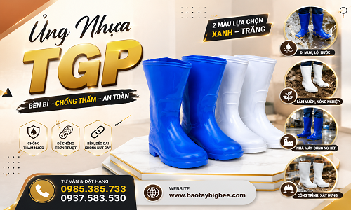 Cung cấp ủng nhựa TGP giá rẻ đủ size đủ màu tận kho