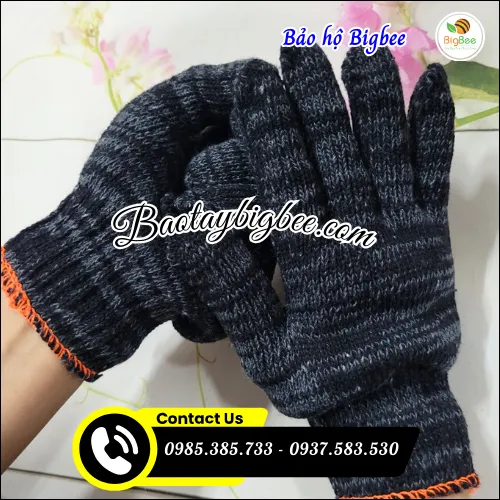 Kho Sỉ Bao Tay Bảo Hộ Len Xám Đen 70g – Găng Tay Giá Rẻ, Uy Tín
