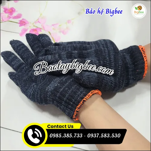 Găng tay bảo hộ len đen sỉ rẻ giá thương mại