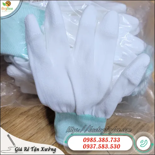 Găng tay chống tĩnh điện phủ PU đầu ngón cho ngành điện tử