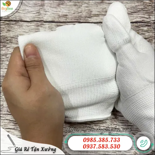 Găng tay chống tĩnh điện phủ PU đầu ngón cho ngành điện tử