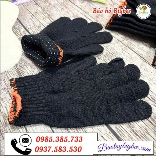 Găng tay bảo hộ len đen sỉ rẻ giá thương mại