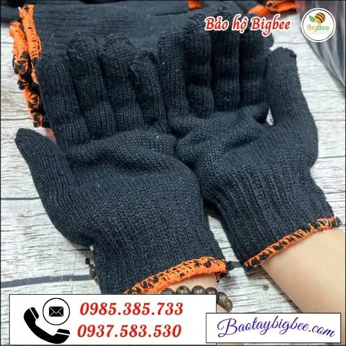 Găng tay bảo hộ len đen sỉ rẻ giá thương mại