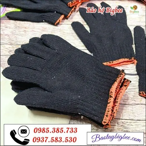 Găng tay bảo hộ len đen sỉ rẻ giá thương mại