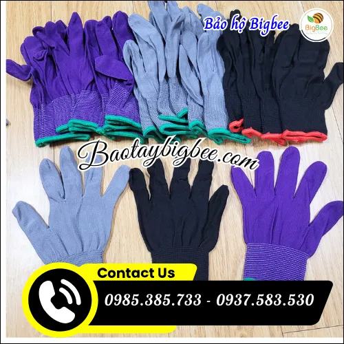 BAO TAY THUN MỎNG MÀU ĐEN, XÁM, TÍM