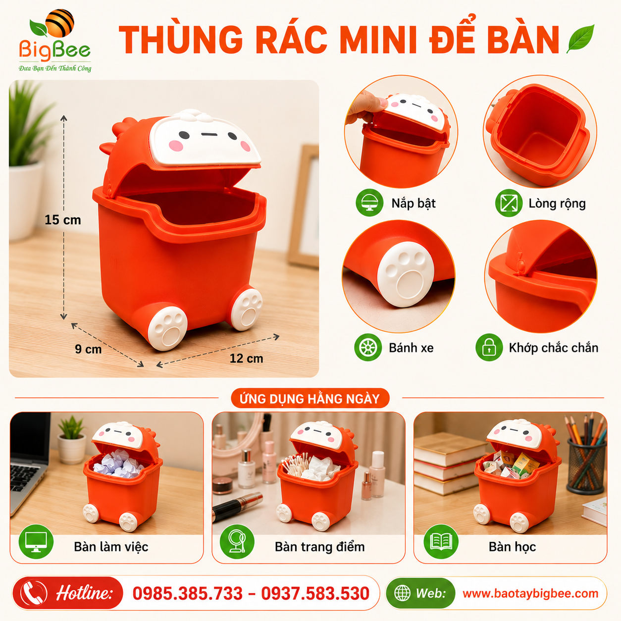 Thùng Rác Mini Để Bàn Kiểu Dáng Đáng Yêu Cho Mọi Không Gian. Thùng Rác Mini Để Bàn Kiểu Dáng Đáng Yêu Cho Mọi Không Gian.