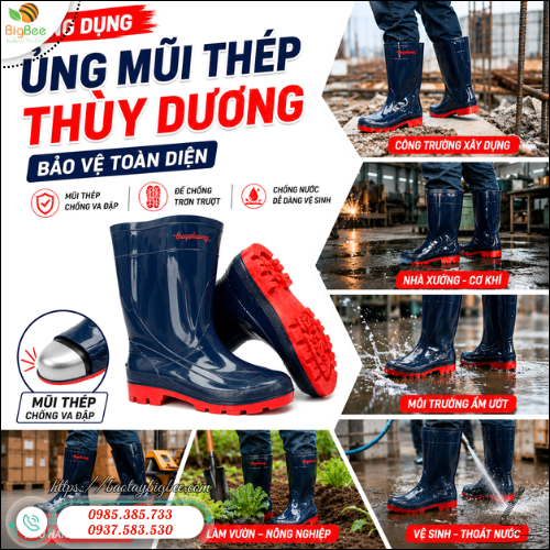 Ứng dụng thực tế của ủng mũi thép Thùy Dương trong đời sống. Ứng dụng thực tế của ủng mũi thép Thùy Dương trong đời sống.
