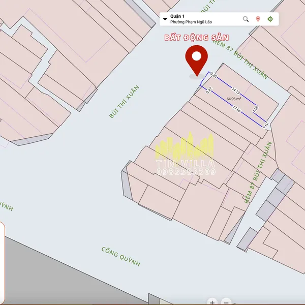 Bán nhà mặt tiền đường BÙI THỊ XUÂN, QUẬN 1 - Giá bán: 34 Tỷ