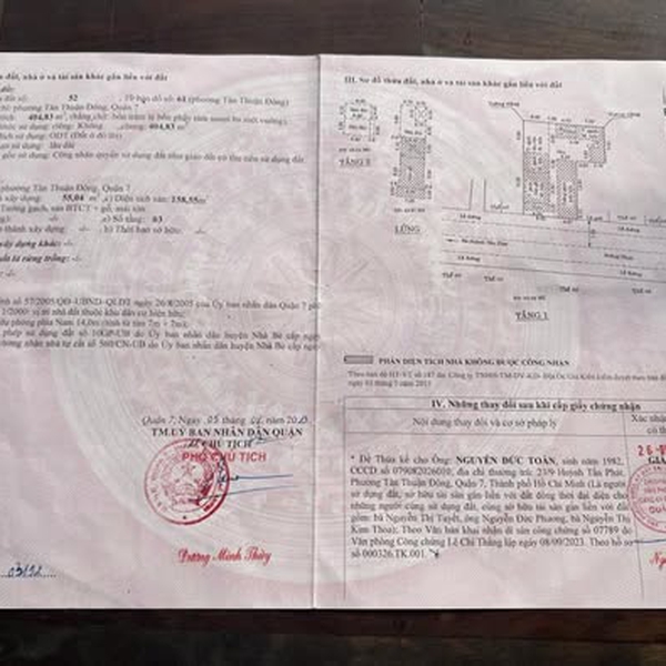 Bán đất mặt tiền đường Võ Thị Nhờ, P. Tân Thuận Đông, Quận 7