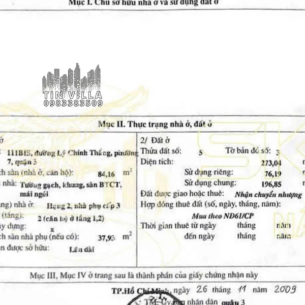 BÁN NHÀ MẶT TIỀN LÝ CHÍNH THẮNG, QUẬN 3 – VỊ TRÍ ĐẸP, GIÁ TỐT