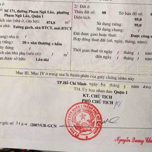 BÁN KHÁCH SẠN MẶT TIỀN ĐƯỜNG PHẠM NGŨ LÃO - QUẬN 1