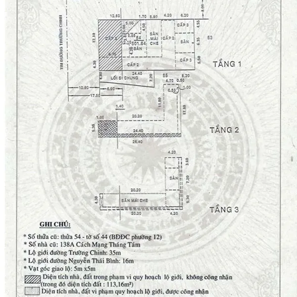 BÁN CĂN GÓC 2 MẶT TIỀN 138A ĐƯỜNG TRƯỜNG CHINH + NGUYỄN THÁI BÌNH QUẬN TÂN BÌNH, TPHCM