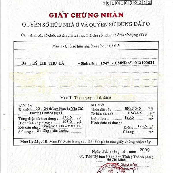 BÁN NHÀ MẶT TIỀN NGUYỄN VĂN THỦ