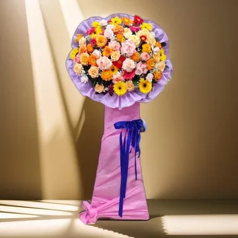 KỆ HOA KHAI TRƯƠNG MIX MÀU THEO PHONG CÁCH HIỆN ĐẠI - KCM012