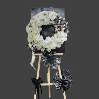 KỆ HOA VIẾNG 1 TẦNG TONE TRẮNG- HV013